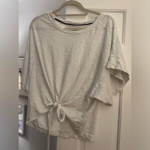 Anthropologie Pilcro white t shirt with tie front Medium